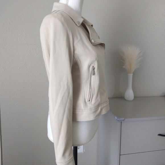 Tahari Knit Cream Moto Jacket - Picture 4 of 12